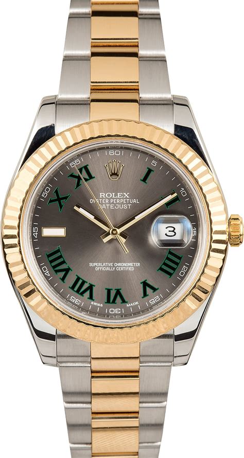 rolex datejust 2 green roman numerals price